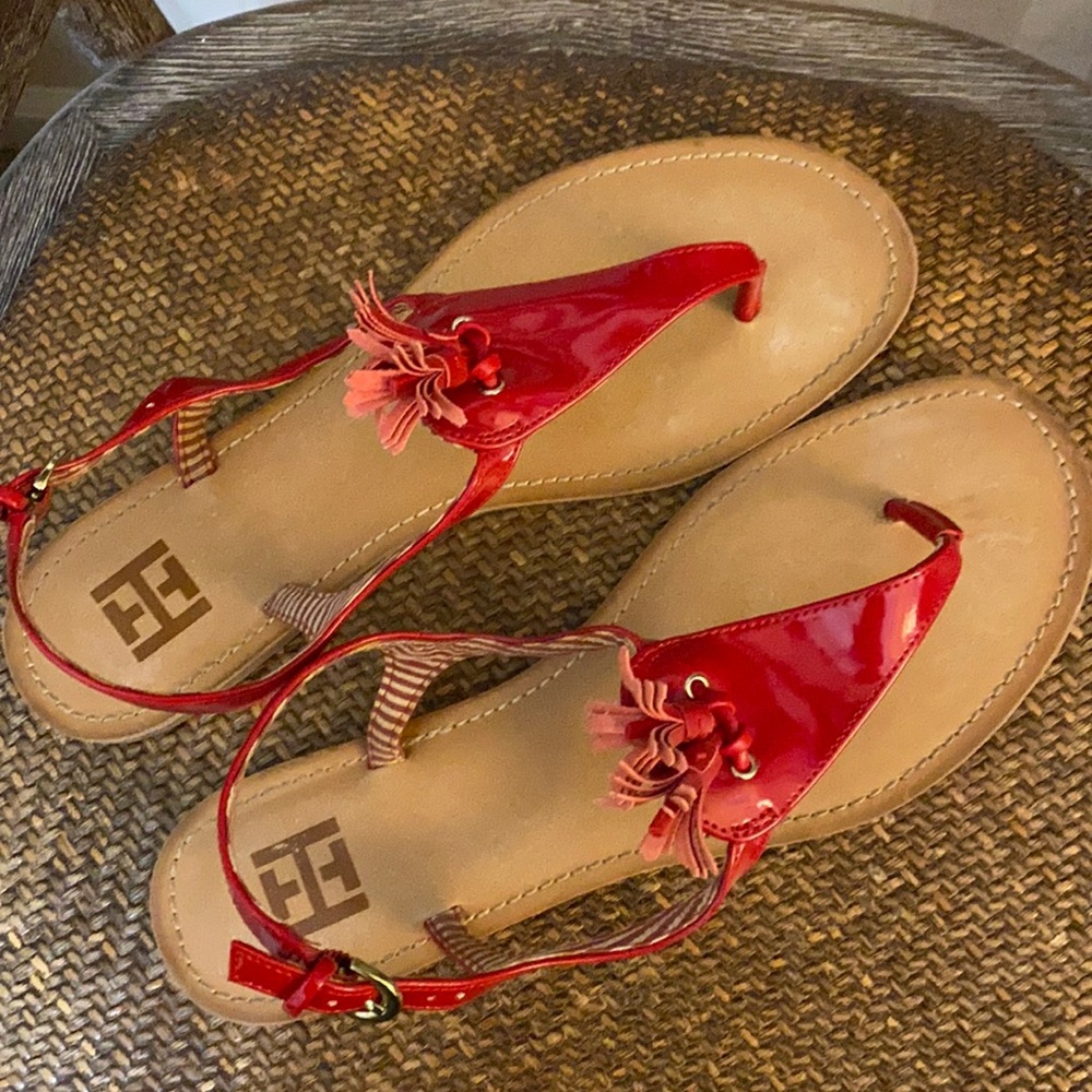 Red size 10 sandals by Tommy Hilfiger